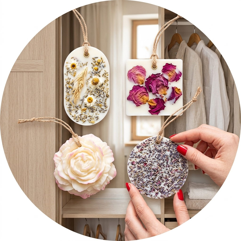 zawieszki zapachowe z wosku sojowego, naturalne