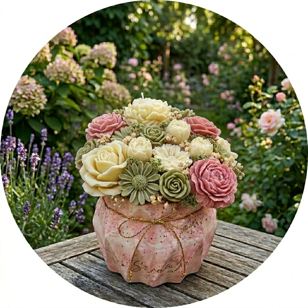 Flowerbox, kwiaty z zapachowego wosku sojowego